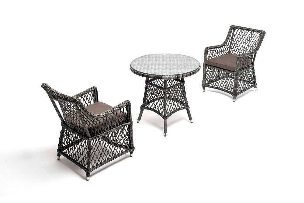 "Эспрессо-80 L" обеденная группа плетеная, цвет графит