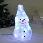 Фигура светодиодная «Снеговичок в голубом колпачке» 16*13*30 см, 20 ламп LED, авторежим, 220V, Белый