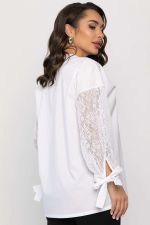 Блуза с завязками Ажур (белая) Б14386-10М LT Collection