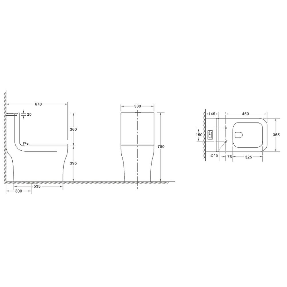 Унитаз компакт WeltWasser Glanbach 001 GL-WT 10000009942 с бачком и сиденьем Микролифт