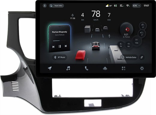 Магнитола Mitsubishi Outlander 3 2019-2022 (левый руль, прямоугольный климат) - Teyes CC4-PRO монитор 13" 2K QLED на Android 13, Snapdragon 778G, 8+128, AI, CarPlay, DSP, 4G SIM-слот