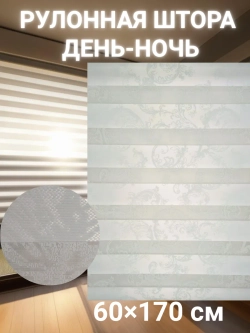 Рулонные шторы День-Ночь 60×170 см