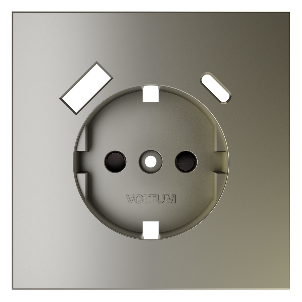 Накладка для розетки с заземлением и защитными шторками, с USB A+C, S70 (шелк)