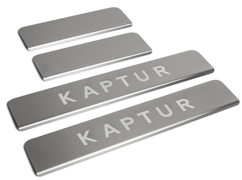 Накладки на пороги Rival для Renault Kaptur 2016-2020, нерж. сталь, с надписью, 4 шт., NP.4704.3