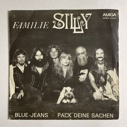 Винтажная виниловая пластинка LP Familie Silly Blue Jeans, Pack Deine Sachen (ГДР 1980) 7 дюймов, 45 RPM, Single