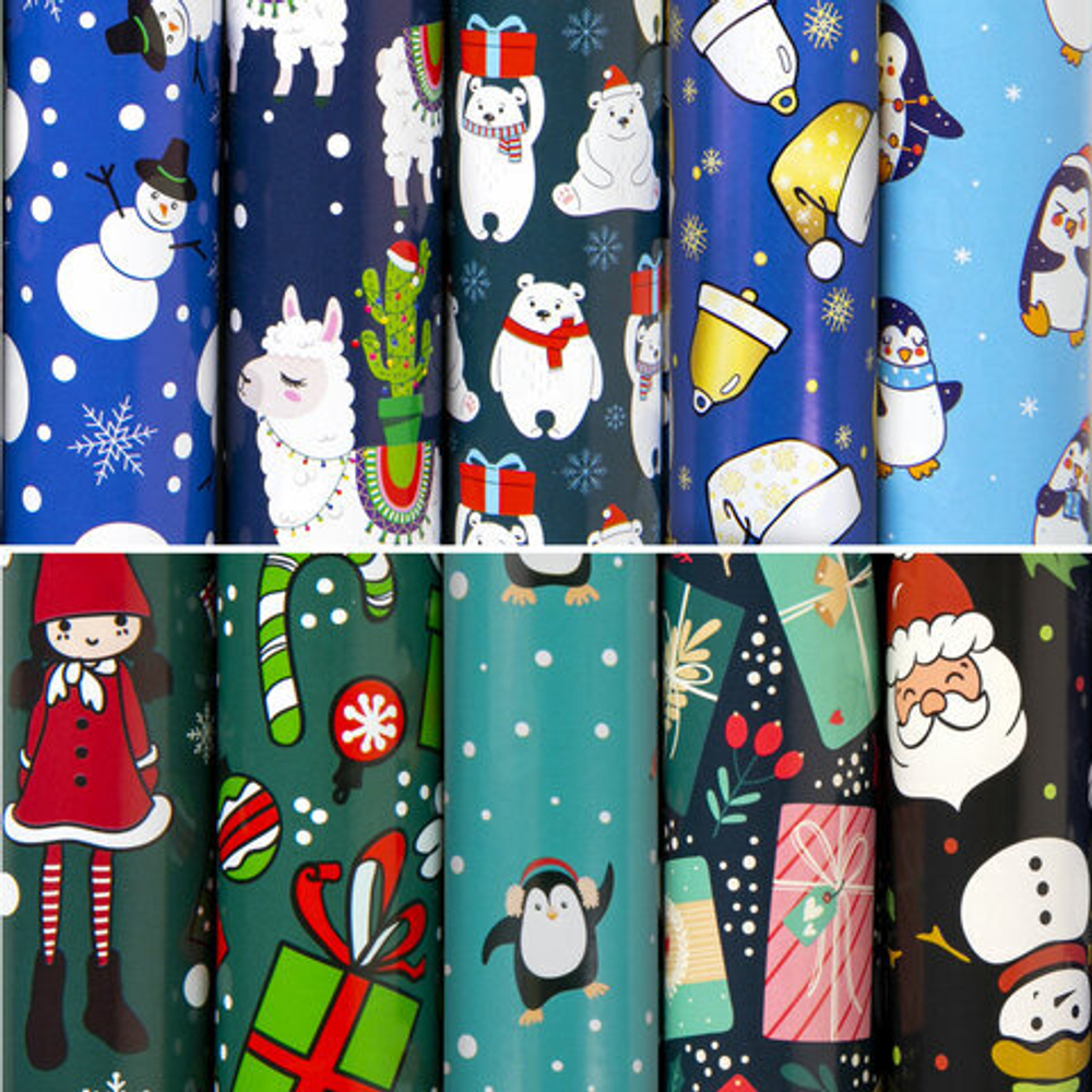 Бумага упаковочная НГ Snow Fun 70*100см ассорти 1шт