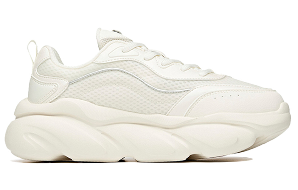 Anta Claw Meow Shoes Cushioning Slip Resistant Abrasion Resistant Breathable Low top Chunky Sneakers Women"s White