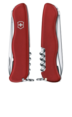 Нож Victorinox Cheese Master, 111 мм, 8 функций, с фиксатором лезвия, красный