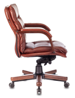 Кресло руководителя Бюрократ T-9927WALNUT-LOW, черный, кожа