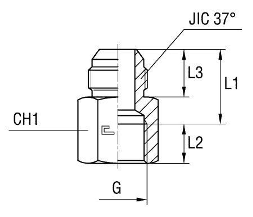 Соединение FS JIC 1/2&quot; BSP1/8&quot;