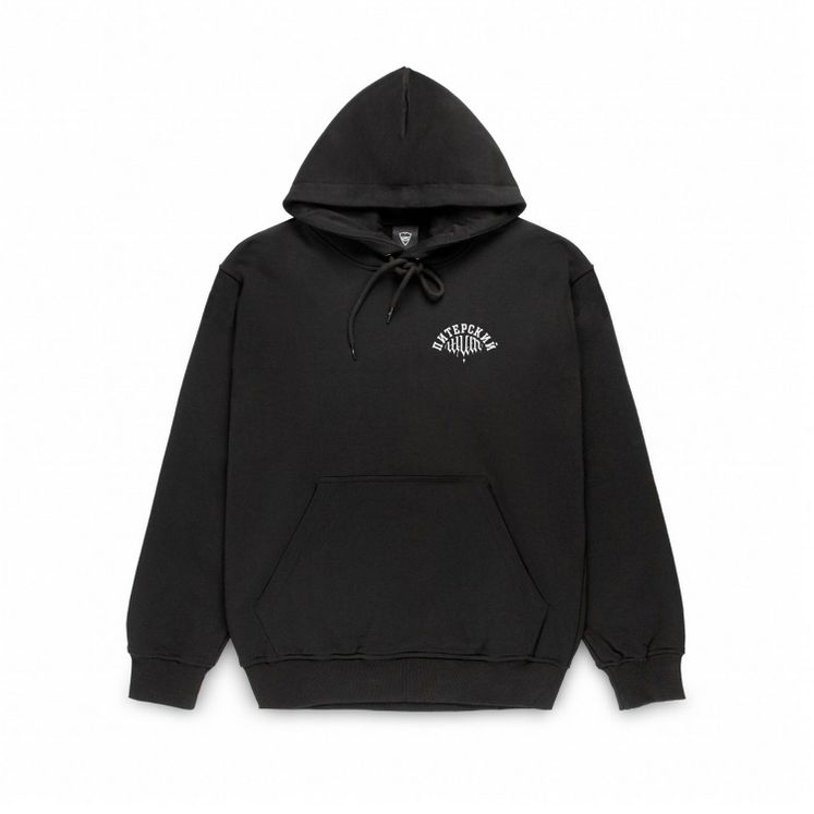 Худи Питерский Щит Фрактура, черн/белый, утеп.