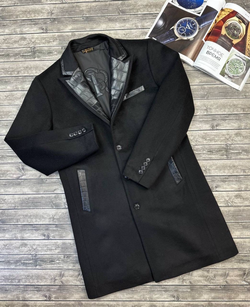 Кашемировое пальто Stefano Ricci со вставками кожи крокодила