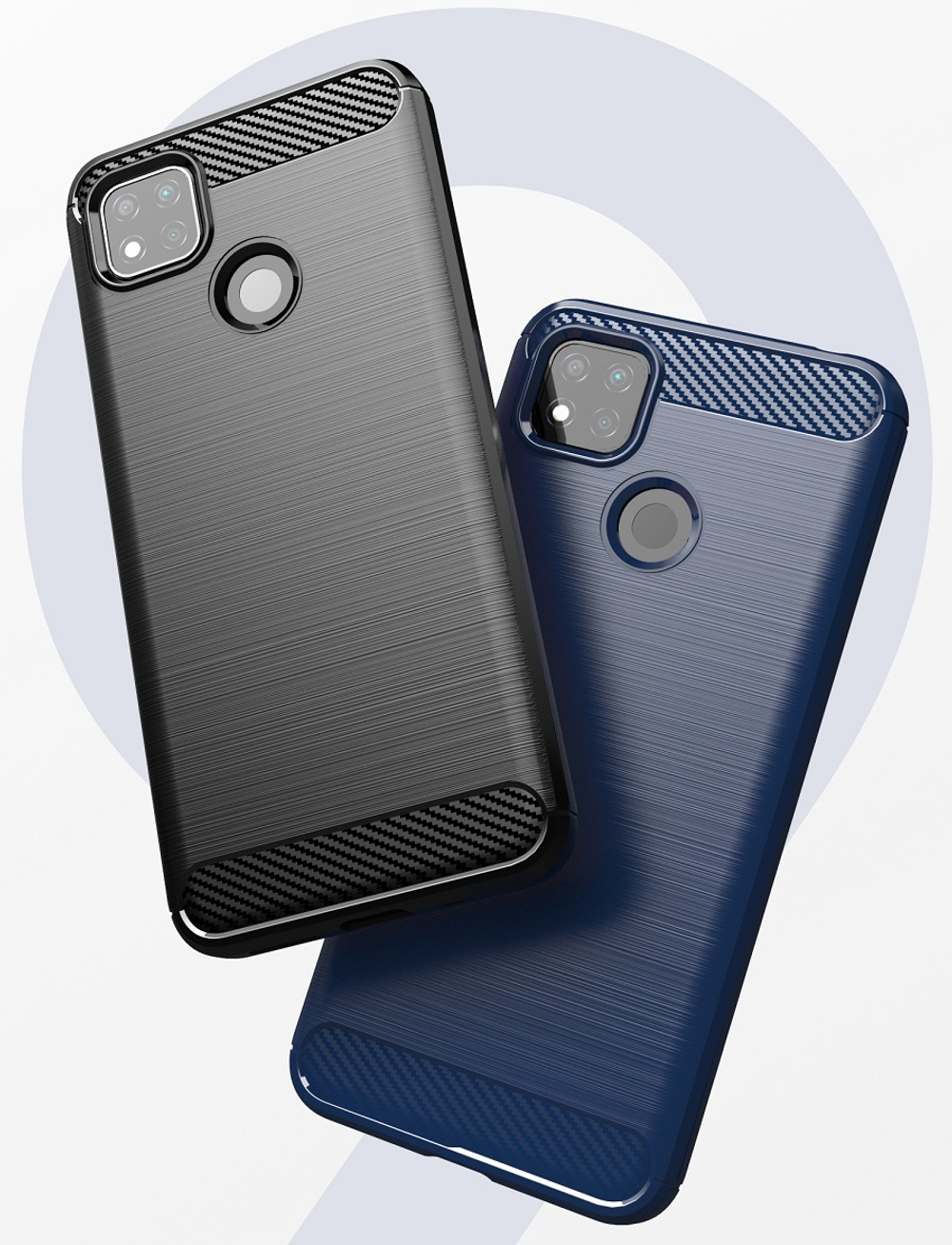 Синий защитный чехол на Xiaomi Redmi 9c, серии Carbon от Caseport