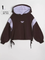 Худи для девочки коричневый с завязками