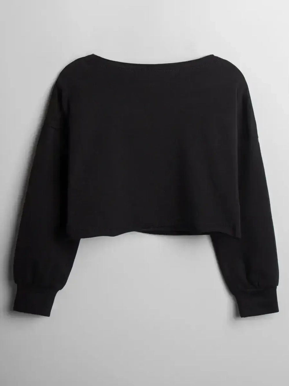 Лонгслив для девочки укороченный, черный