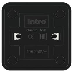 Выключатель Intro Quadro 2-101-05 10А-250В IP20 ОУ антрацит | Intro Quadro