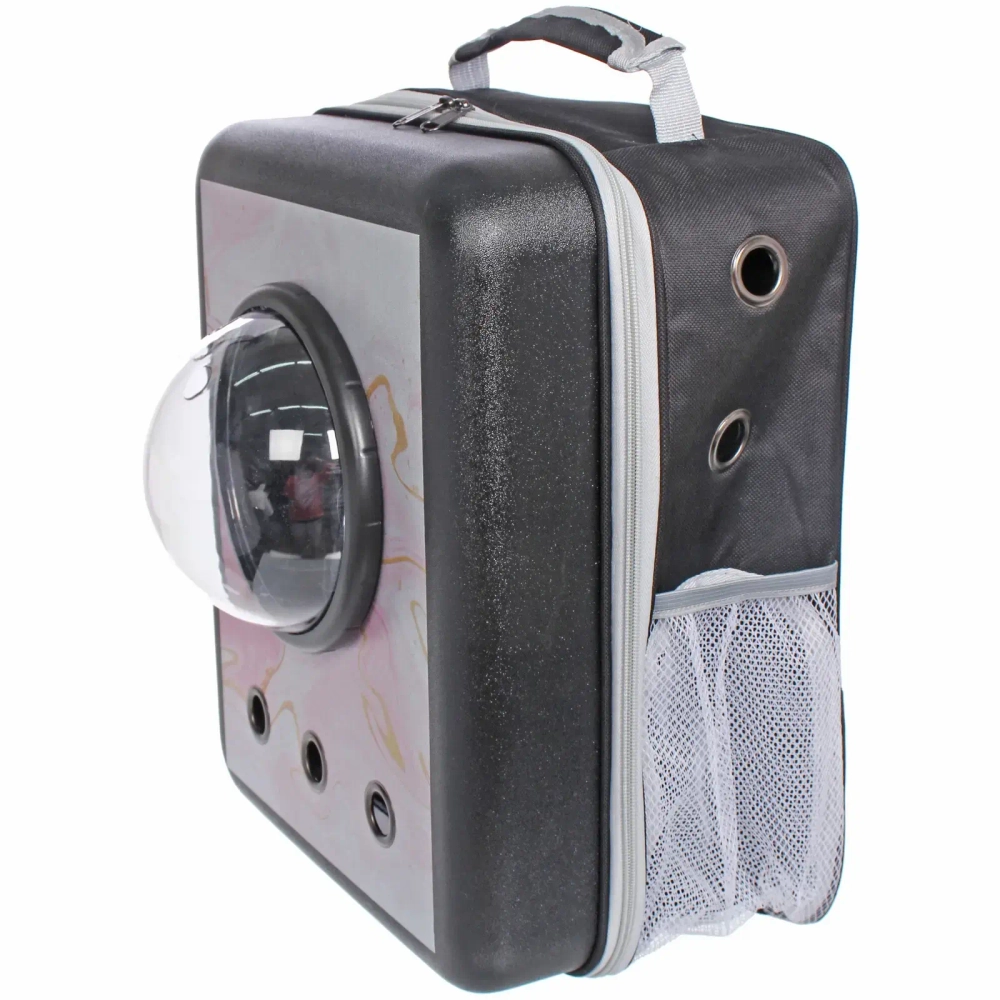 Рюкзак - переноска для животных «СТИЛЬНЫЙ БРО», цвет пудровый, 32*17*42/до 13кг (Пакет и Лейбл)