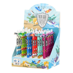 Ручка гелевая, пиши-стирай, автоматическая, Basir, синие чернила, серия "Игровая армия", цветной корпус с фигуркой, 36 шт