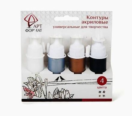 Краски контурные акриловые ARTформат, 4цв.по 20мл.
