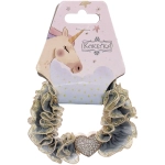 Резинка для волос 1шт «МАЛЬТА», сердечко, микс 5 цветов, d-5см (подвес Единорог)