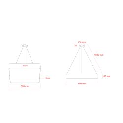 Светильник LED ЭРА Geometria SPO-163-W-40K-050 Quadro 50Вт 4000К 5000Лм IP40 600*80 белый подвесной драйвер внутри