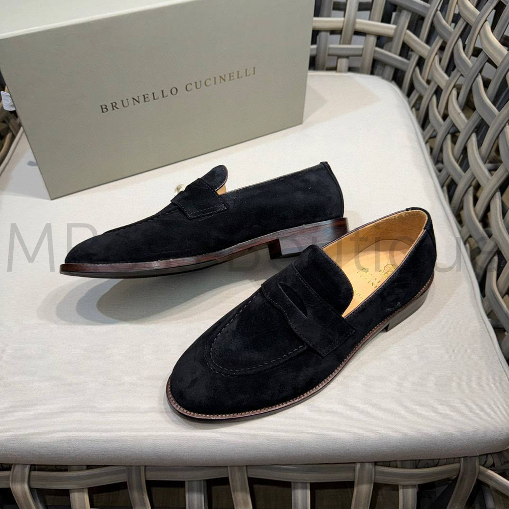 Мужские лоферы Brunello Cucinelli черного цвета