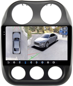 Магнитола для Jeep Compass 1 2011-2015 - FarCar BX1078M-360 монитор 10.36" 2K QLED на Android 13, 6Гб+128Гб, CarPlay, 4G SIM-слот, 4 камеры в комплекте