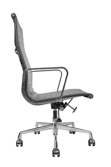 Офисное кресло Eames Ribbed EA 119 кожа графит