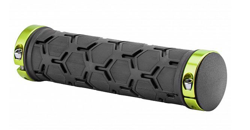 Грипсы XH-G181BL 130 мм чёрные, зеленые кольца, в инд. упаковке, арт. 150235 (10216170/010821/0228802, Китай)