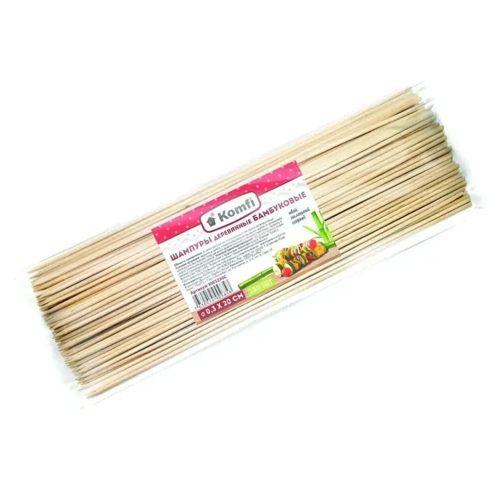 Шампура бамбуковые 0,3см по 100 шт Komfi