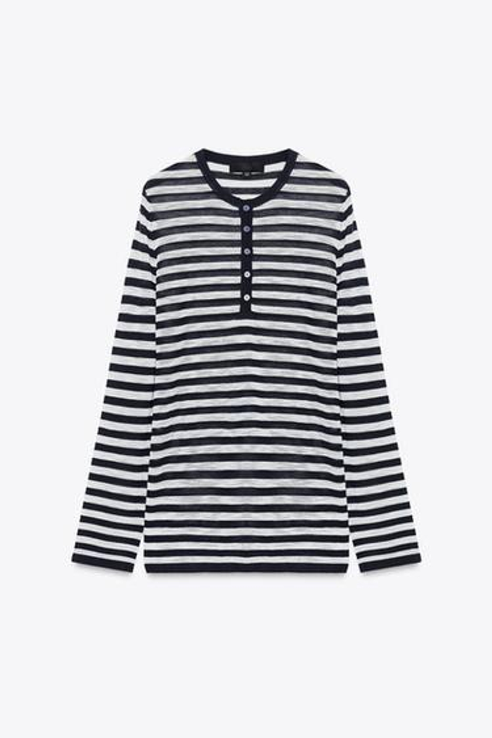 Свитер с пуговицами и полосками - ZARA
