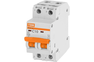 Автоматический 2-полюсный выключатель TDM С10 ВА47-29 SQ0206-0091