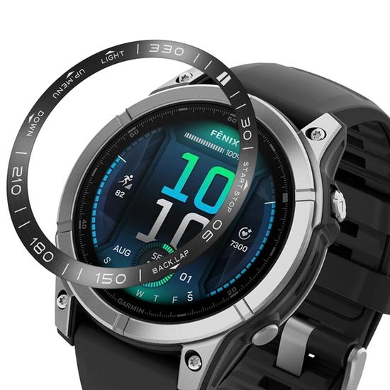 Накладка для Garmin Fenix 8 (51mm) для защиты безеля нержавеющая сталь (Черный)