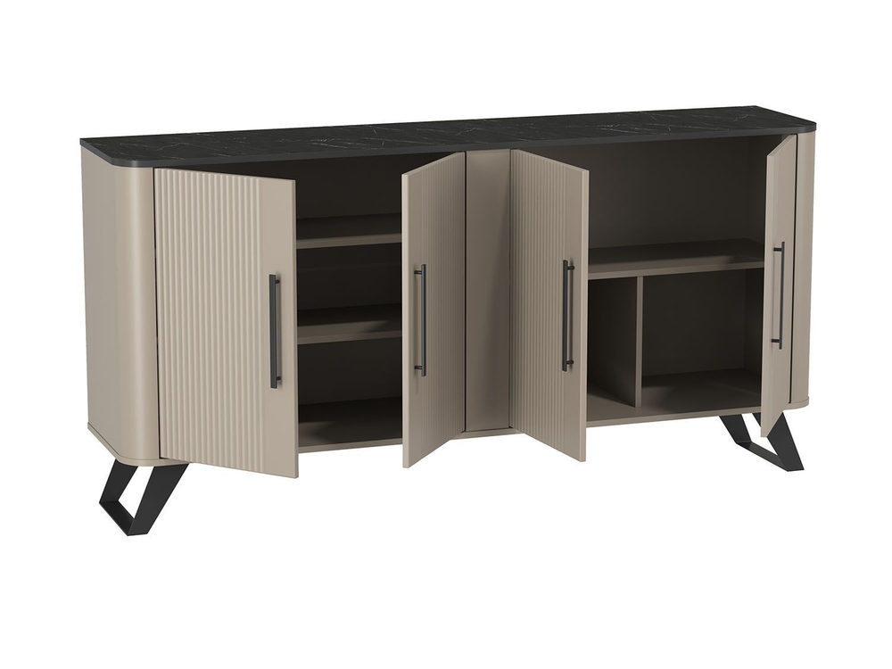 Фиделия комод 76.04 серый камень / мрамор черный