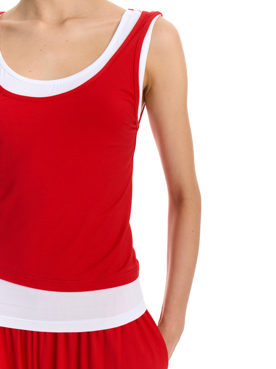 Двойной трикотажный топ красный