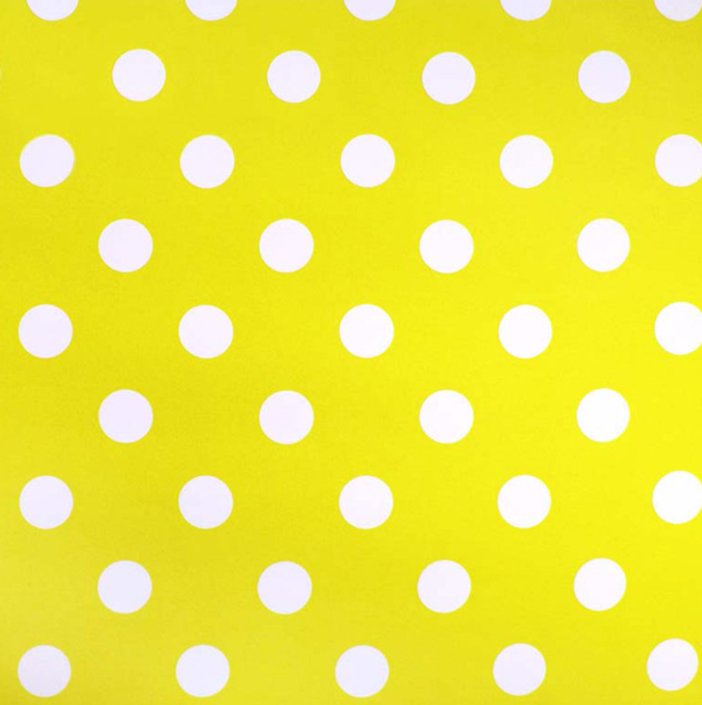 Ткань плательная Кашибо белый горох на жёлтом, d 4,2 см
