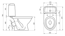 Унитаз-компакт Santeri Соната  с сидением стандарт схема
