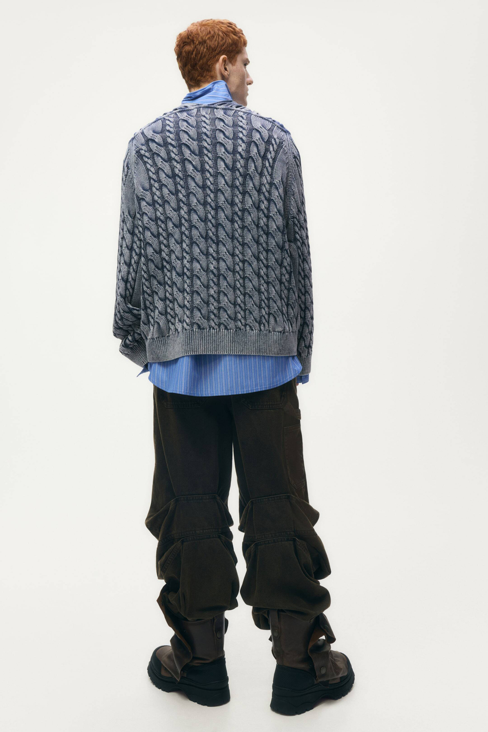 H&M - Glenn Martens Свитер с ажурной вязкой, синий