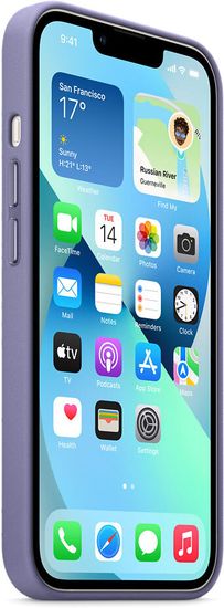 Чехол Apple MagSafe для iPhone 13, кожа, «сиреневая глициния»