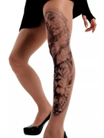 Колготки с принтом в виде девушки-джокера и льва (Размер: S-M-L) (Цвет: бежевый)