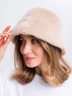 Панама на зиму из шерсти, бежевая, SilverFox