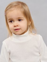 Лонгслив с воротником-стойкой "Молоко" из ажурного хлопка 0+