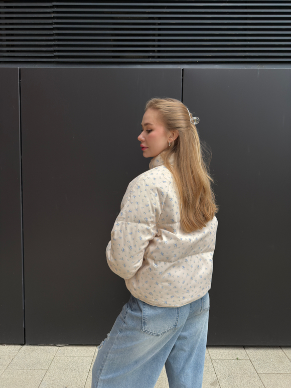 Пуховик Floral голубой