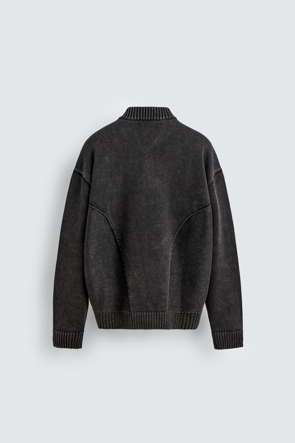 ZARA КАРДИГАН ИЗ ТРИКОТАЖА С ЭФФЕКТОМ ПОТЕРТОСТИ, КОРИЧНЕВЫЙ