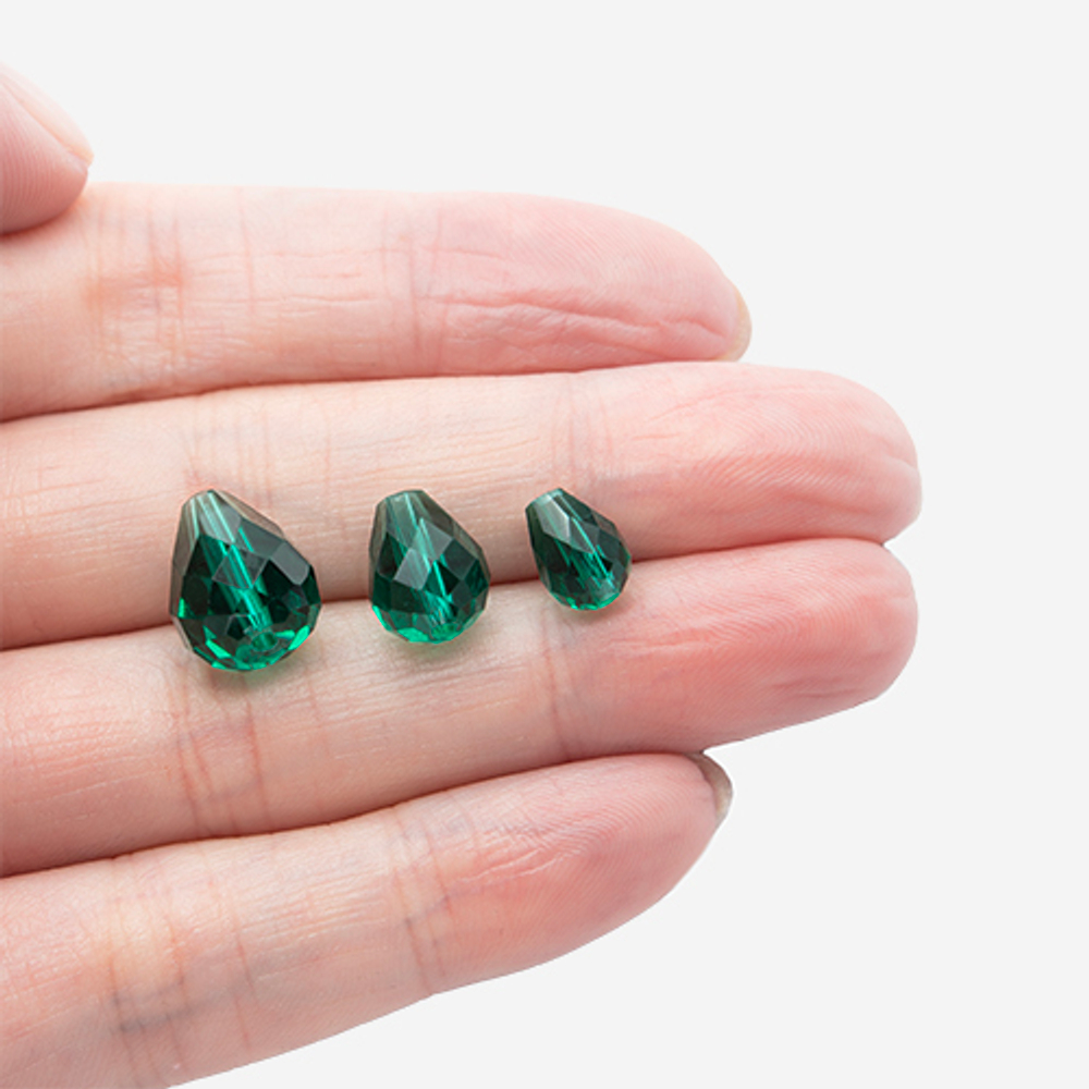 Бриолетт, оттенок "Благородный изумруд", хрусталь