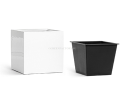 Кашпо TREEZ Effectory - серия Gloss - Куб - Белый глянцевый лак