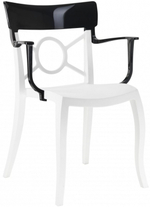 Кресло пластиковое Papatya Opera-K, белый, черный