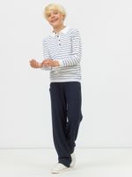 Поло для мальчика с длинным рукавом AT1497 бело-синий