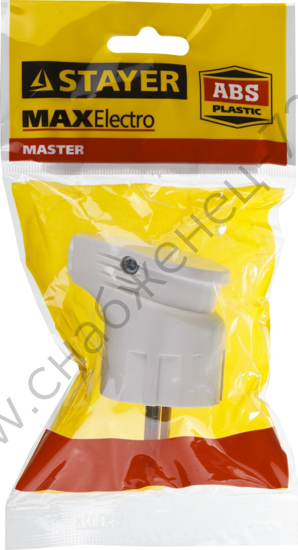 STAYER белая 16А/220В 1300Вт Вилка угловаяMAXElectro (55161-W)