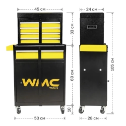 Тележка инструментальная с набором инструментов 257пр(700х600х290мм) WMC TOOLS WMC-WMC257